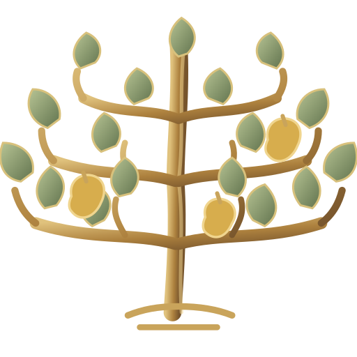 Espalier trained pear tree